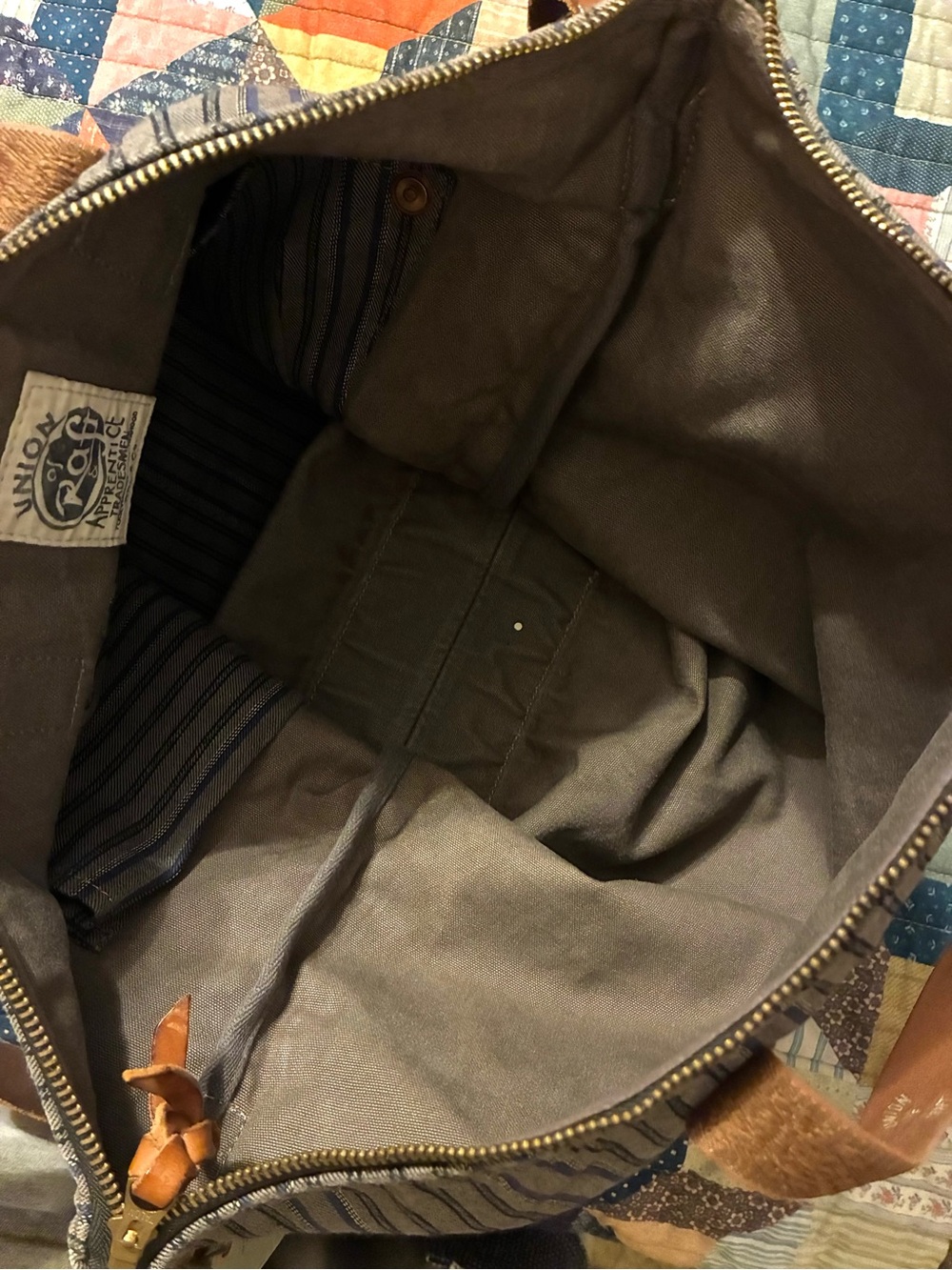 **NWOT** DOUBLE RL RALPH LAUREN RRL LEATHER/ HERRINGBONE TWILL SHOULDER BAG - Picture 12 of 13